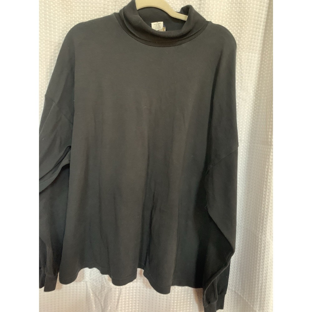 Puritan Womens 3x‎ Black Turtleneck Cotton Office Winter Outdoor